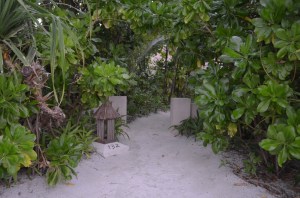 The entrance to our Villa from the beach