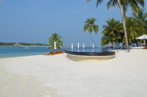 The pool and beach by the main bar